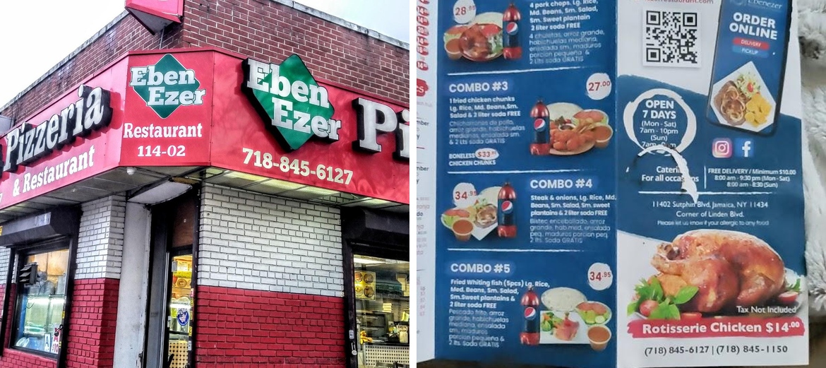 Ebenezer Restaurant & Pizzeria Menu